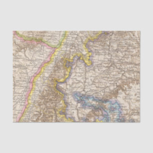 Papier Mousseline Carte d'atlas de Baden Allemagne