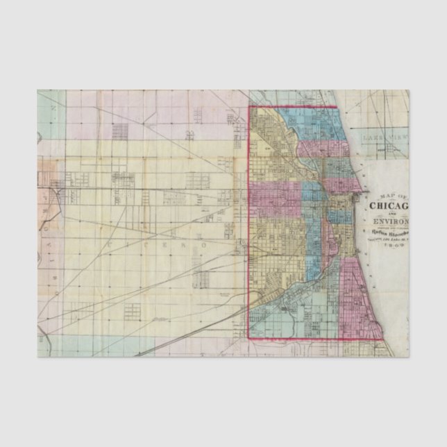 Papier Mousseline Carte de Chicago (Recto)