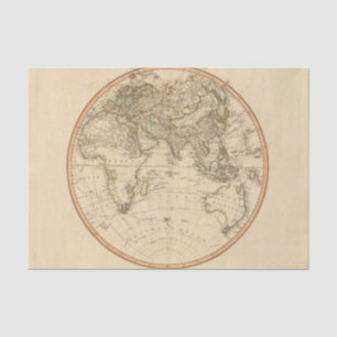 Papier Mousseline Carte de circulaire d'hémisphère oriental