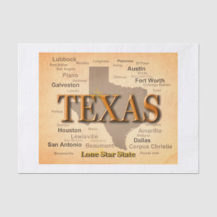 Papier Mousseline Carte de cru du Texas