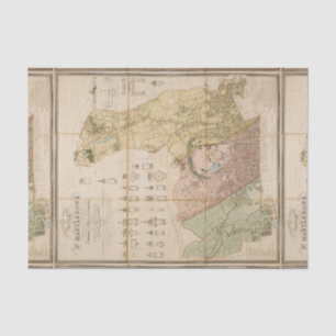 Papier Mousseline Carte de l'arrondissement de St Marylebone (Londre