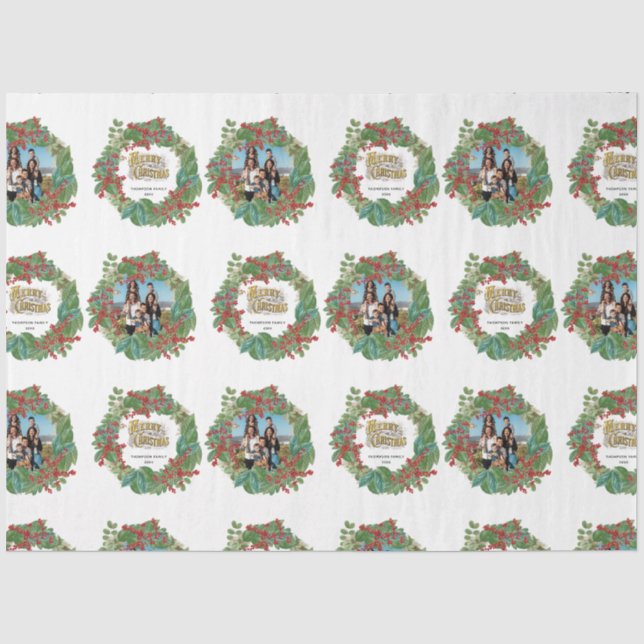 Papier Mousseline Carte de Noël Joyeux Joyeux Joyeux (Recto)