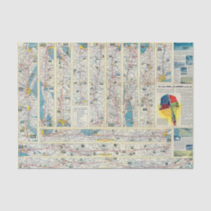 Papier Mousseline Carte de système d'American Airlines de verso