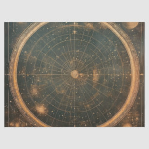 Papier Mousseline Carte des étoiles célestes d'or (2)