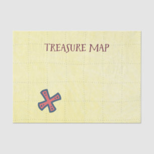 Papier Mousseline Carte des trésors Fête pirate