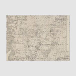 Papier Mousseline Carte du comté de Harrison, état de l'Iowa