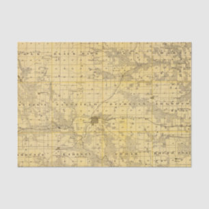 Papier Mousseline Carte du comté de Jefferson, état de l'Iowa