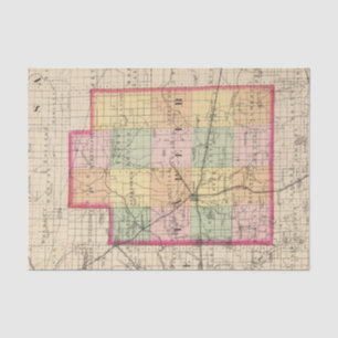 Papier Mousseline Carte du comté de Lapeer, Michigan
