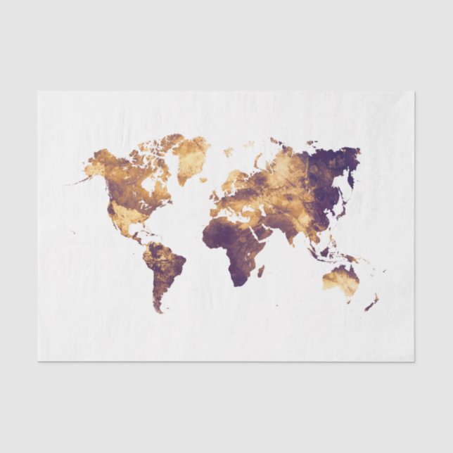 Papier Mousseline carte du monde (Recto)