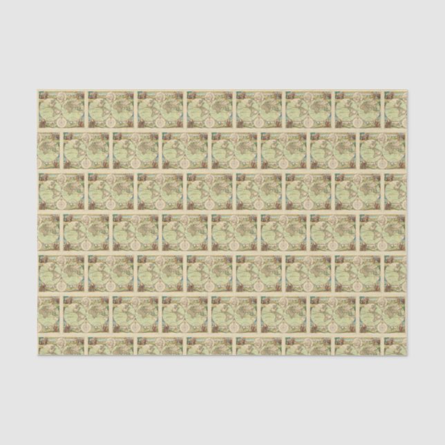 Papier Mousseline Carte du monde antique #4 (Recto)
