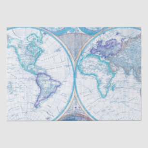 Papier Mousseline Carte du monde Atlas