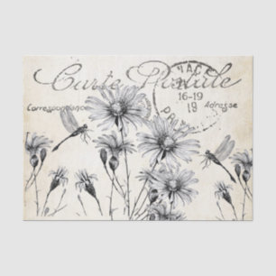 Papier Mousseline Carte Fleur sauvage Dragonfly Decoupage Craft