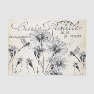 Papier Mousseline Carte Fleur sauvage Dragonfly Decoupage Craft
