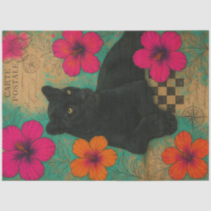 Papier Mousseline Carte Panthère Postale - Découpage Gothique Tropic