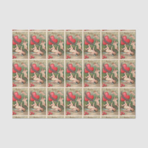 Papier Mousseline Carte postale rouge de Valentine de coeurs d'ange