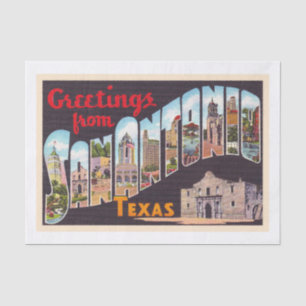 Papier Mousseline Carte postale San Antonio Texas TX Vintage