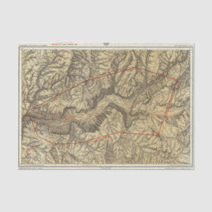 Papier Mousseline Carte topographique de la vallée 2 de Yosemite