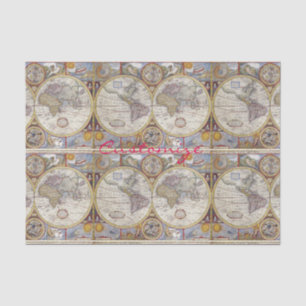Papier Mousseline Carte Vintage World Traveller Thunder_Cove