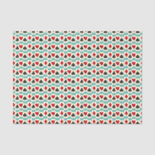 Papier Mousseline Cartes de Jeu Rétro Quartet Aqua
