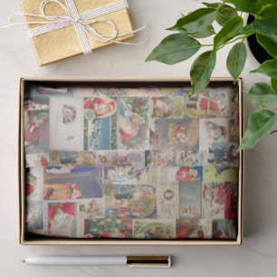 Papier Mousseline Cartes de voeux de Noël Antique Motif
