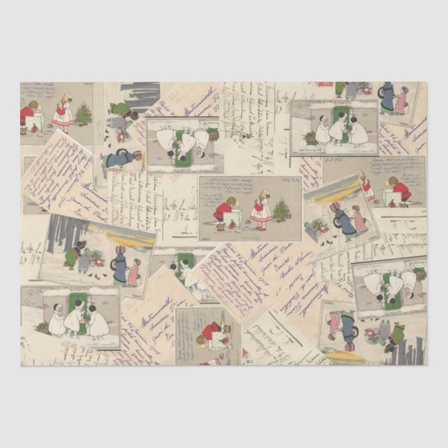 Papier Mousseline Cartes postales françaises illustrées Enfants de N (Recto)