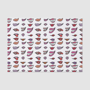 Papier Mousseline Cartoon Lipstick Sourires Motif amusant