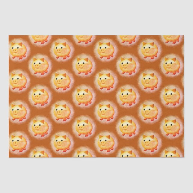 Papier Mousseline Cartoon mignon Bébé Peinture de porc (Recto)