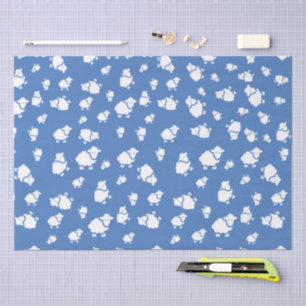 Papier Mousseline Cartoon Sheep sur arrière - plan bleu