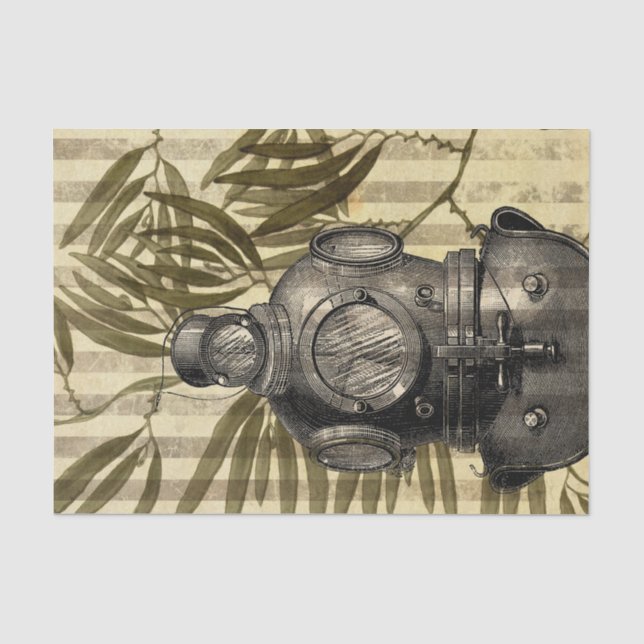 Papier Mousseline Casque de plongée vintage (Recto)