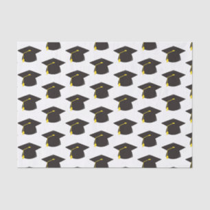 Papier Mousseline Casquette noire avec cadeau Arrière - plan blanc