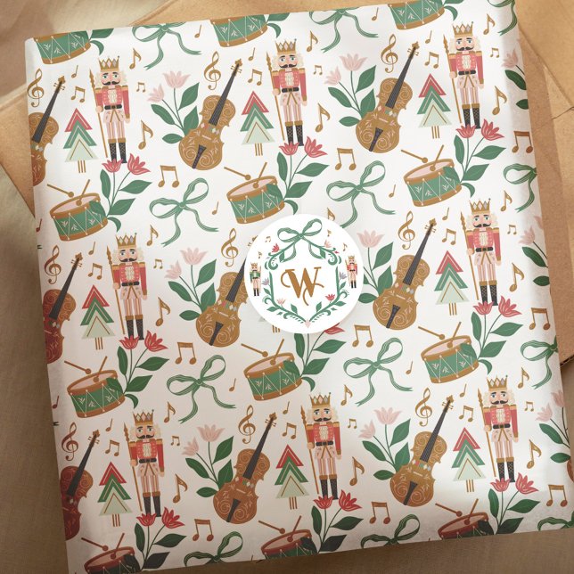 Papier Mousseline Casse-Noeud Moderne Bow Ribbon Musique (Modern Nutcracker Christmas Bow Ribbon Music Tissue Paper)