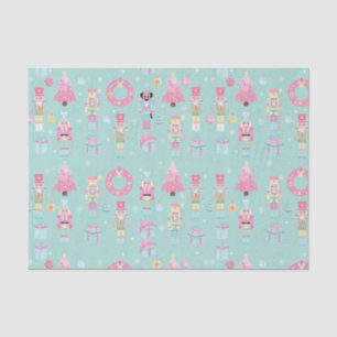 Papier Mousseline Casse-noix rose et vert menthe