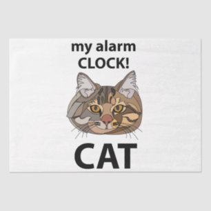 Papier Mousseline Cat Face Mon Alarme Horloge Tablette Cat