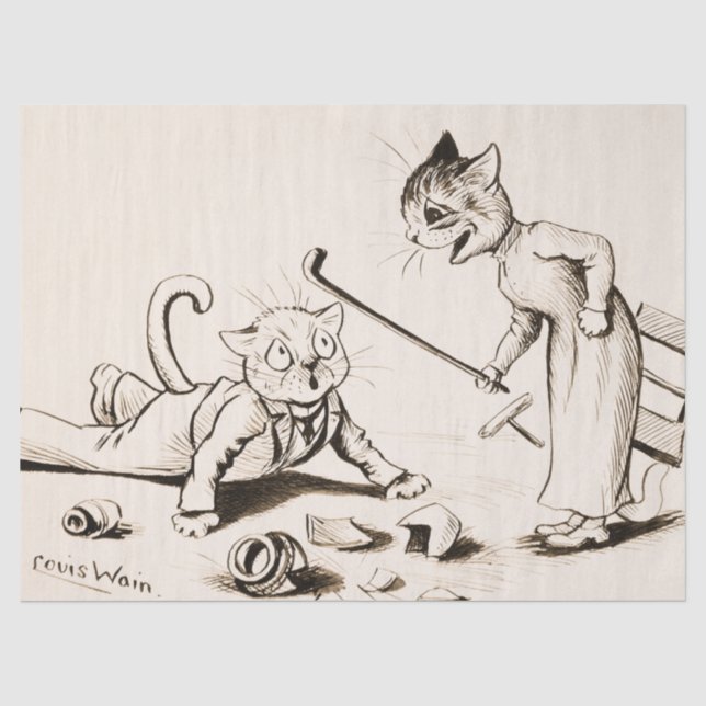 Papier Mousseline Cat Life par Louis Wain (Recto)