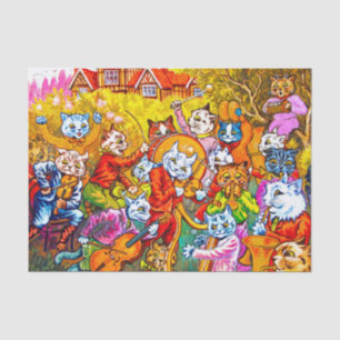Papier Mousseline Cat Musical Band