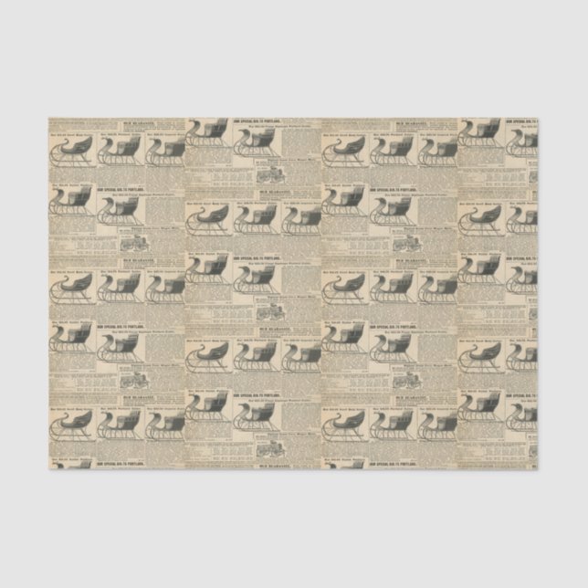 Papier Mousseline Catalogue ancien Sleds de Noël (Recto)