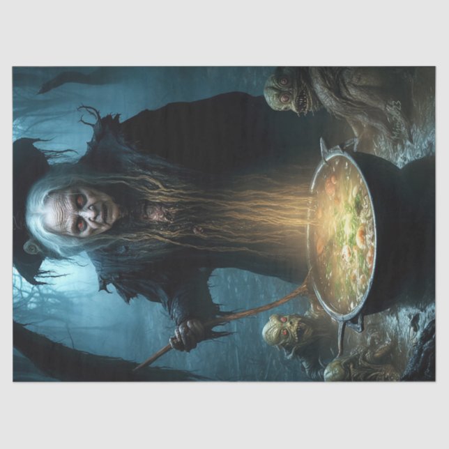 Papier Mousseline Cauldron De Sorcière Halloween À La Soupe (Recto)