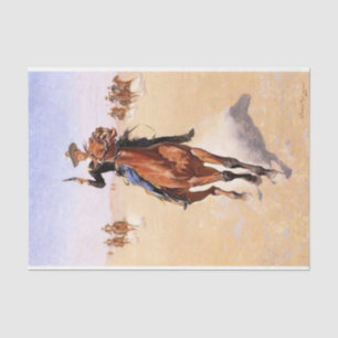 Papier Mousseline Cavalier des Plaines (Cowboy Horse Rider)