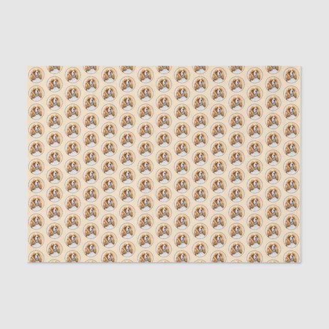 Papier Mousseline Cavalier King Charles Spaniel Peinture originale (Recto)