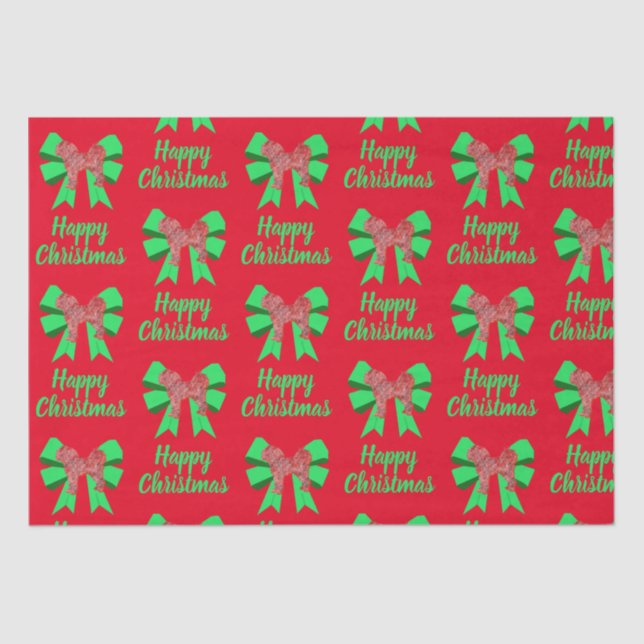 Papier Mousseline Cavapoo Christmas Chien & Bow Red (Recto)