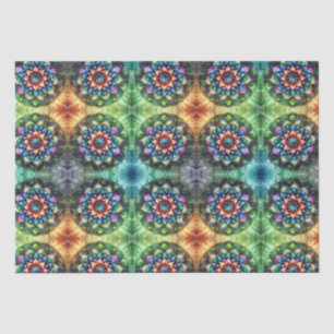 Papier Mousseline Celestial Neon Mandala Retro-Moderne