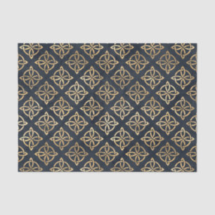 Papier Mousseline Celtic Knot Blue Gold Motif irlandais
