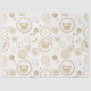 Papier Mousseline Cercle neutre de nounours en beige pour bébé