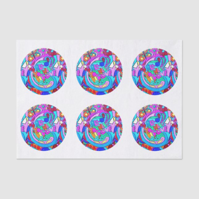 Papier Mousseline cercles d'amour super hippie (Recto)