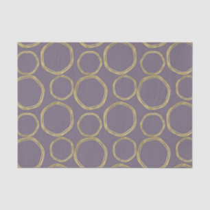 Papier Mousseline Cercles d'or & Taupe rustique violet moderne tenda