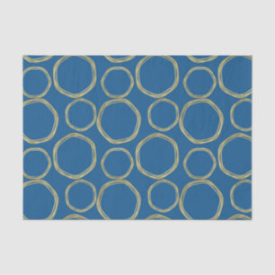 Papier Mousseline Cercles dorés & Bleu vif Moderne Tendance