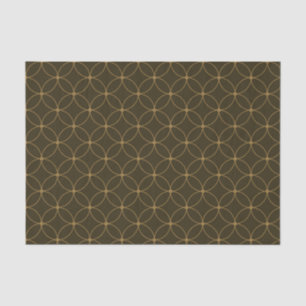 Papier Mousseline Cercles et diamants Art Déco Brown et or