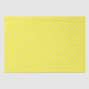 Papier Mousseline Cercles jaunes et blancs