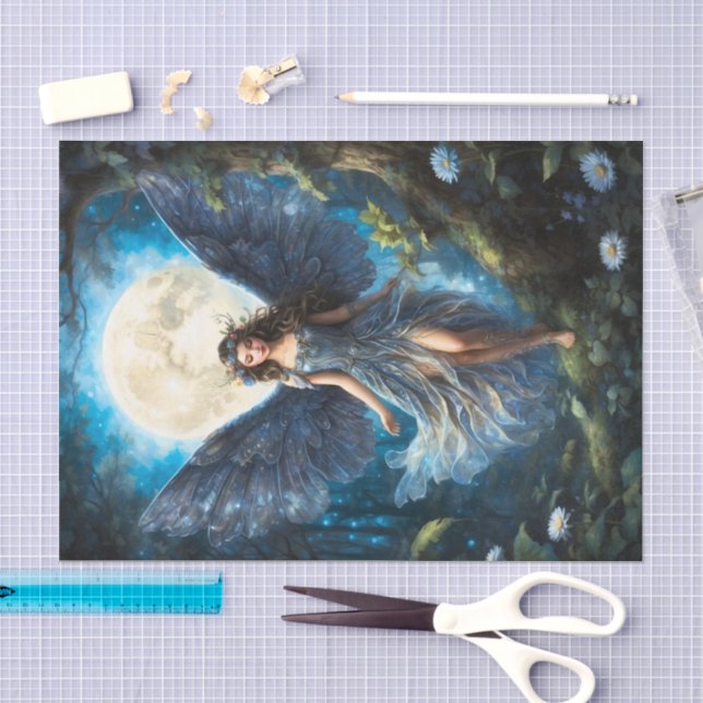 Papier Mousseline Cereulean Blue Fairy Tissue Paper (Artisanat)
