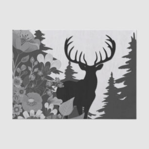 Papier Mousseline Cerf avec grand rack hors forêt